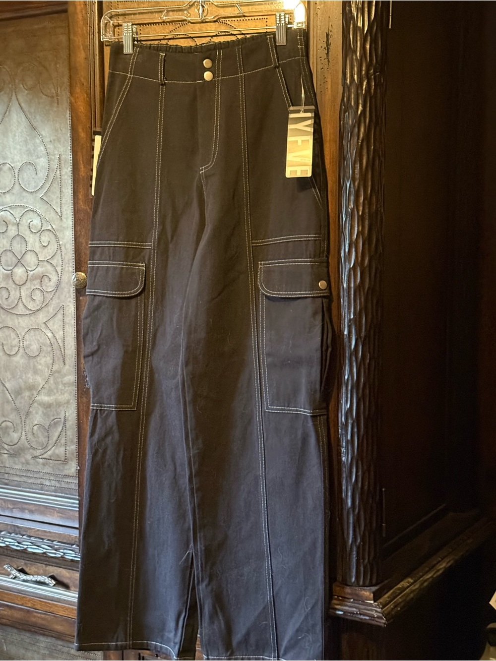 HYFVE Black Skirt with White Contrast Stitching